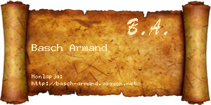 Basch Armand névjegykártya